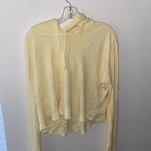 brandy melville cropped yellow hoodie
